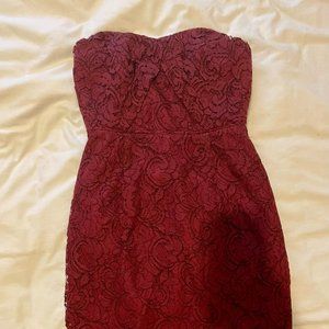 J Crew Purple Kelsey Strapless Lace Dress